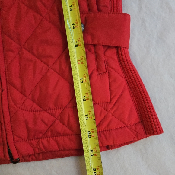 Polo Ralph Lauren Red Equestrian Quilted Vest Suede Trim Embroidered Crest - Picture 7 of 12